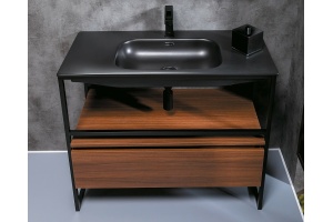 Раковина - столешница Armadi Art Vallessi 100 черный матовый - 2