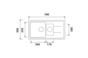 Кухонная мойка KAISER KG2M-7850 гранит (KG2M-7850-S) - 2