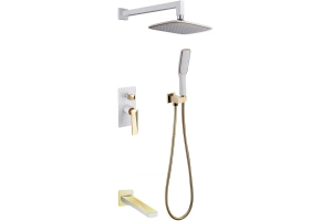 Душевой комплект Boheme Venturo белый, золото (384-W-2)