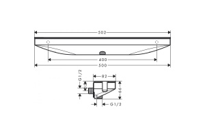 Шланговое подключение Hansgrohe Rainfinity 26858700 с полкой - 2