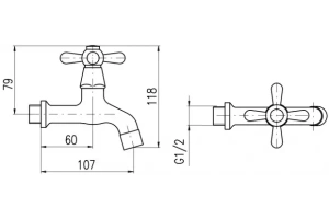 Кран для одного типа воды Rav Slezak Morava retro черный матовый - 2