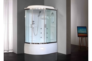 Душевая кабина Royal Bath 120х80 R профиль хром стекло прозрачное с гидромассажем - 2