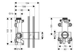 Внутренняя часть вентиля Axor  (10971180) - 2