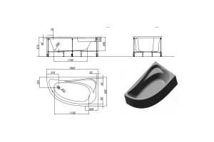 Акриловая ванна Kolpa San Calando 160х90 левая белая - 3