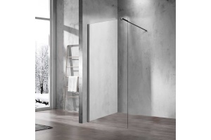 Душевая перегородка Vincea Walk-In 70х200 вороненая сталь стекло прозрачное