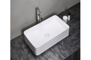 Раковина накладная CeramaLux N 67 см белый (W1531 (D1408)) - 2