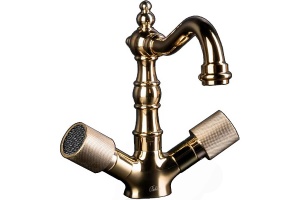 Смеситель для раковины Boheme Royal Cristal бронза с черными кристаллами Preciosa