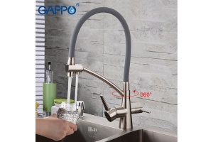Смеситель для кухни Gappo серый - 3