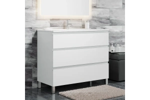 Тумба с раковиной Sanvit Авеню-3 100 белый глянец