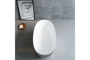 Ванна из искусственного камня Vincea 170х75 серый - белый матовый - 3