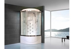 Душевая кабина Royal Bath 90х90 хром стекло прозрачное с гидромассажем - 2