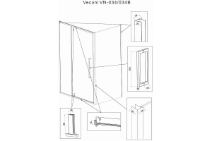 Душевой уголок Veconi Rovigo RV-034 120х80 профиль хром (RV034-12080-01-C7) - 2