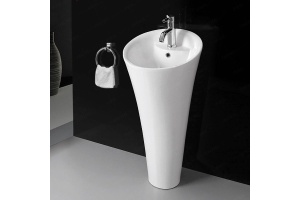 Раковина напольная CeramaLux N 45 см белый (WK8100-1) - 2