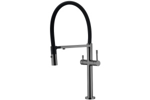 Смеситель для кухни Boheme Uno c краном для питьевой воды темный хром глянцевый