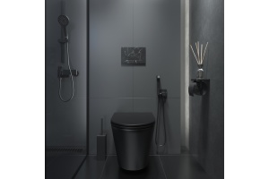 Клавиша смыва, универсальная, чёрный мрамор - 3