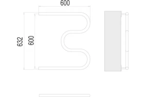 Водяной полотенцесушитель Terminus M-образный 600x600 Хром - 3