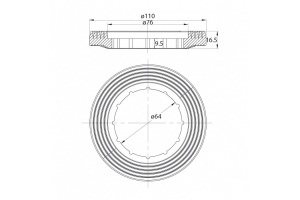 Двухуровневая водосливная арматура, нижний подвод, Тип B. Трапециевидная резинка IDDIS (F012400-02K) - 3