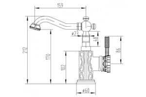 Смеситель Zorg Antic A 114U-BR для раковины - 2