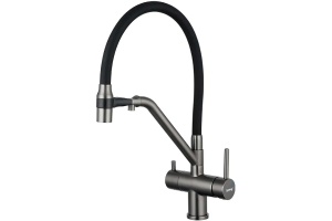 Смеситель для кухни Gappo с черный изливом