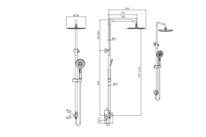 Душевая система AQUATEK Reno 3jet 250мм AQ2046CR - 2