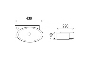 Раковина подвесная Weltwasser WW AISBACH 5011 L 43 белый (10000003874) - 2