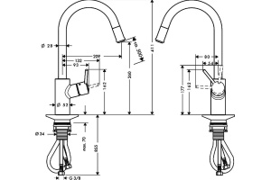 Смеситель Hansgrohe Talis S2 Variarc 14872000 для кухонной мойки - 3