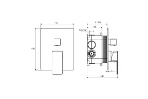 Смеситель для душа встраиваемый Excellent Keria черный матовый - 2