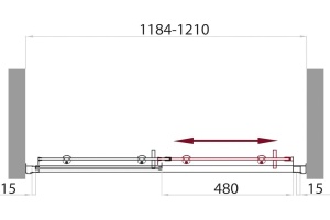 Душевая дверь в нишу BelBagno Uno-195 BF 1 100 C Cr - 3