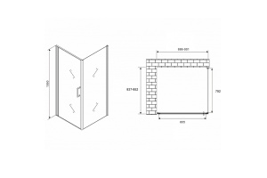 Душевой уголок Abber Sonnenstrand 90х85 хром стекло матовое - 2