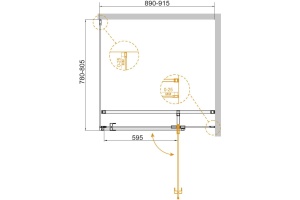 Душевой уголок Cezares Valvola AH 1 90/80 C Cr - 3