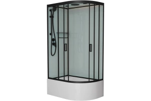 Душевая кабина Frank 120х80 черная левая стекло матовое