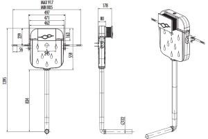 Смывной бачок скрытого монтажа Creavit GR5006.01 для чаши Генуя - 2