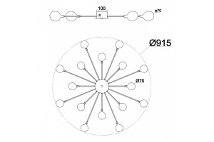 Потолочная люстра Escada Starfall 2109/1 Copper - 3