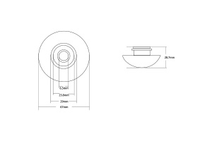 Накладка для донного клапана Abber розовая матовая - 2