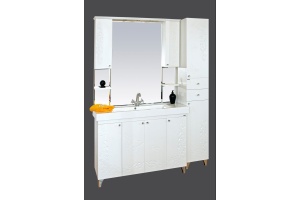 Мебель для ванной Misty Вирджиния Бабочка 105 белая фактурная - 2