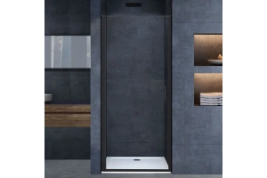 Душевая дверь в нишу Vincea Alpha 70х195 профиль черный стекло прозрачное