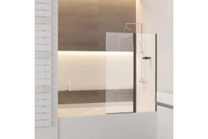 Шторка на ванну RGW Screens SC-11 B 90х140 профиль черный стекло прозрачное - 2