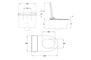 Swedbe Smart Умный электронный подвесной унитаз 0505 - 3