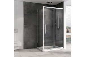 Душевой уголок Abber Schwarzer Diamant 170x50 профиль хром стекло прозрачное - 2