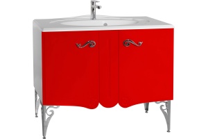 Тумба с раковиной Bellezza Эстель 100 красная - 2