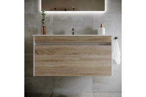 Тумба под раковину подвесная Sancos Smart 100 белая - 2