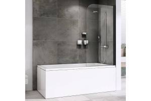 Шторка на ванну ABBER Ewiges Wasser 100х140 профиль черный (AG52100B)