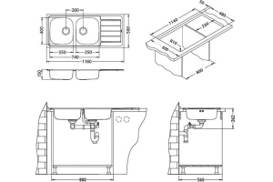 Мойка кухонная Alveus Line 100 - 3