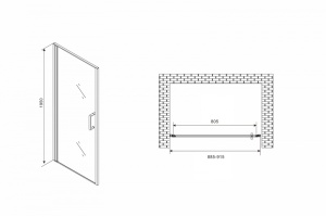 Душевая дверь Abber Sonnenstrand 90 хром (AG04090M) - 3