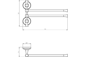 Полотенцедержатель Migliore Fortuna 27675 поворотный двойной, золото - 2