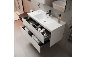 Тумба под раковину подвесная Sancos Libra 80 белая глянцевая - 3