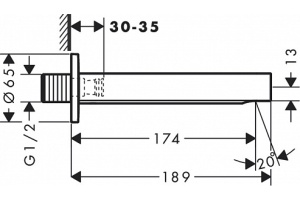Излив для ванны Hansgrohe Finoris хром - 2