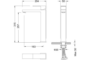 Смеситель для раковины-чаши Timo Selene 3061/03F черный - 3