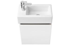 Тумба под раковину подвесная Aquaton Эклипс 45 L белый-светлое дерево