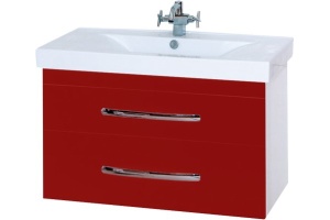 Мебель для ванной Misty Эмилия 90 подвесная красная - 2